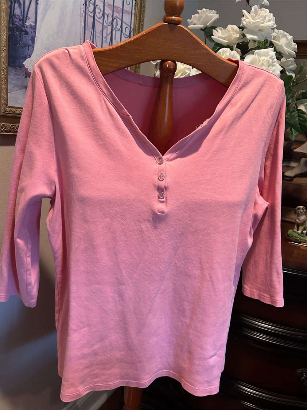 Women's Pink 3/4 Sleeve Women’s Top Tshirt may fit Sz XL